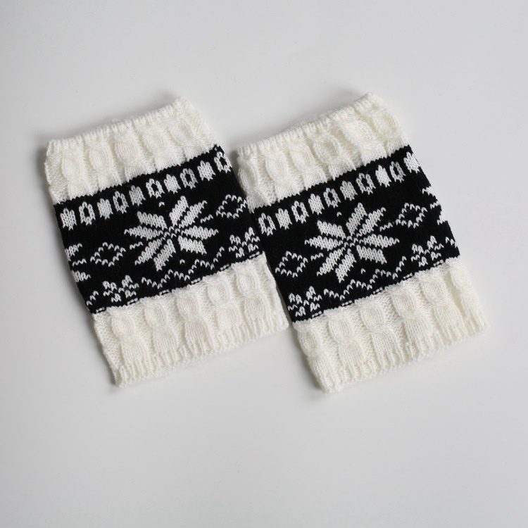 Christmas Knit Boot Cuffs Thermal Wool Knitted Snowflake Ladies Leg Warmer